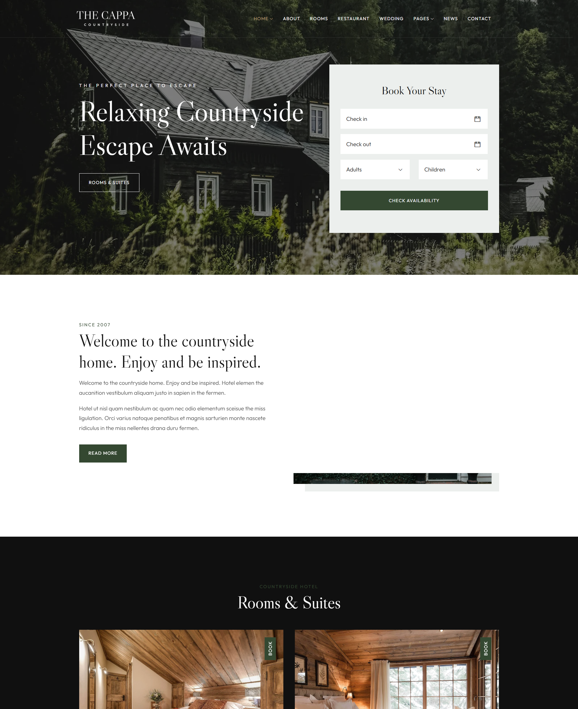 Website nghỉ dưỡng Countryside