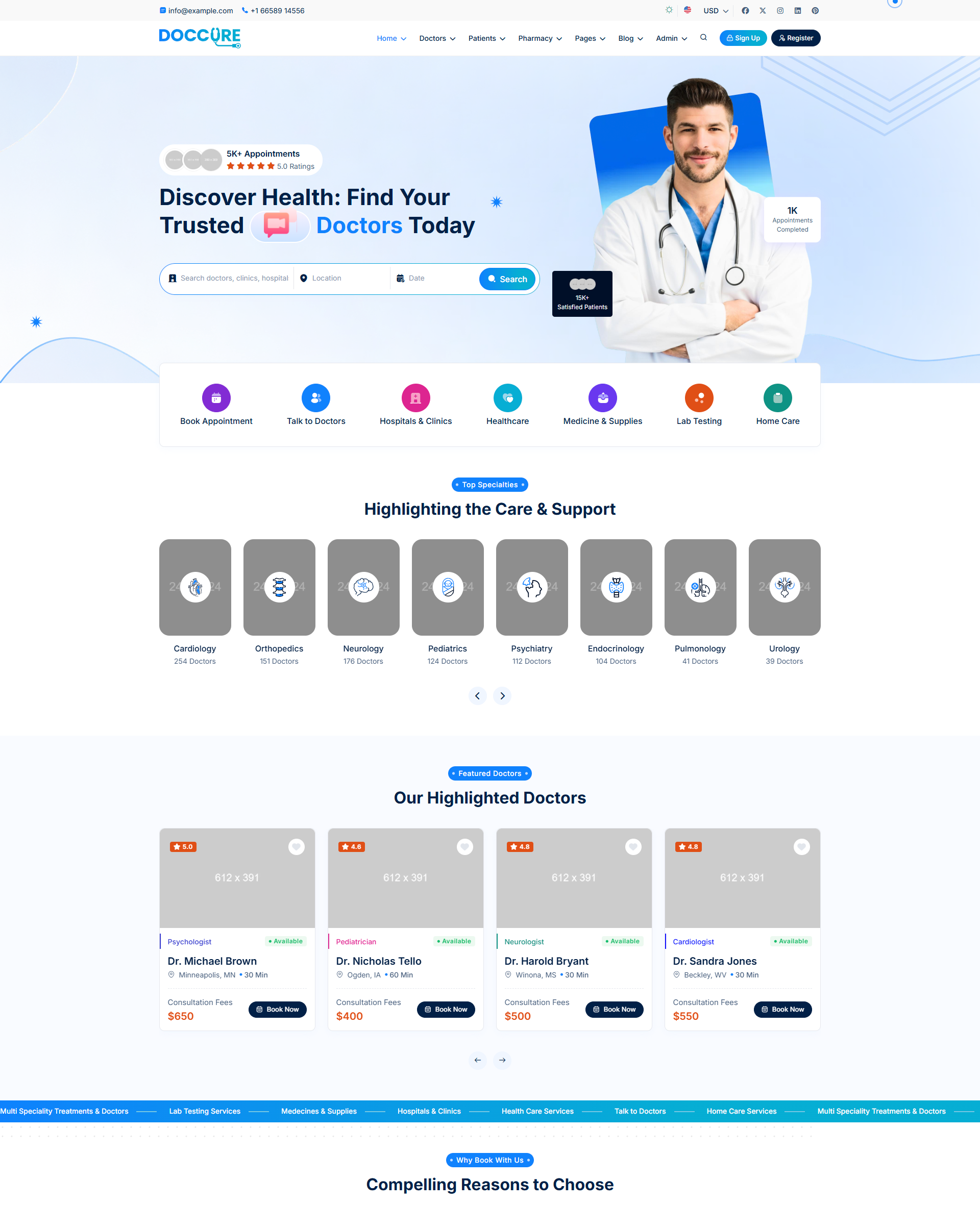 Doccure – Website Đặt Lịch Khám Bệnh & Quản Lý Phòng Khám Chuyên Nghiệp
