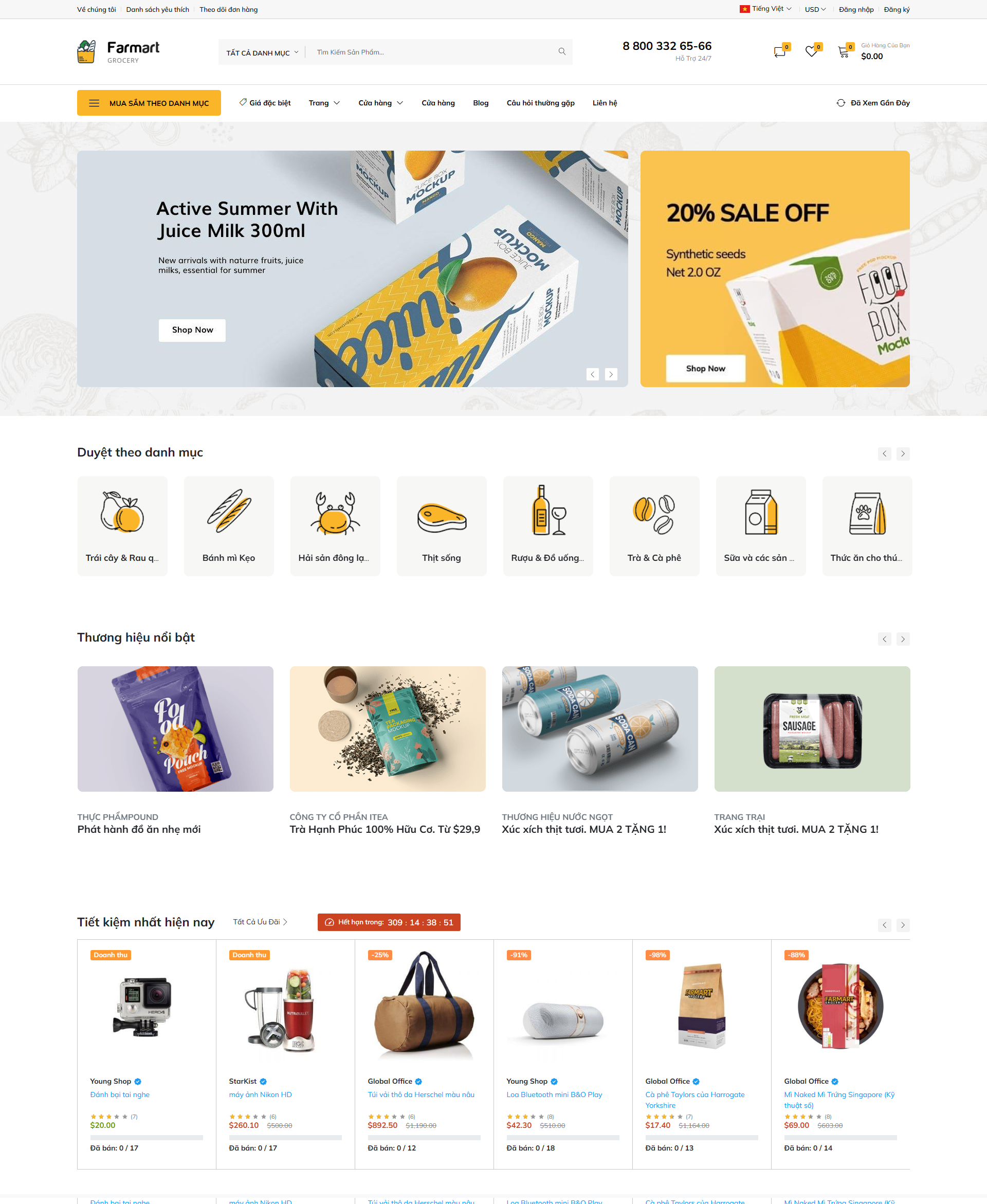 Shop thực phầm, đồ ăn, thức uống famart