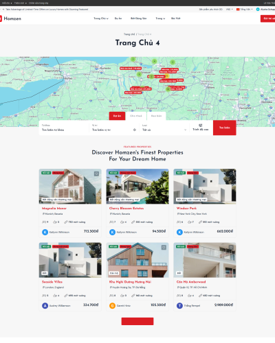 Website Bất Động Sản, Cho Thuê Nhà Home zen