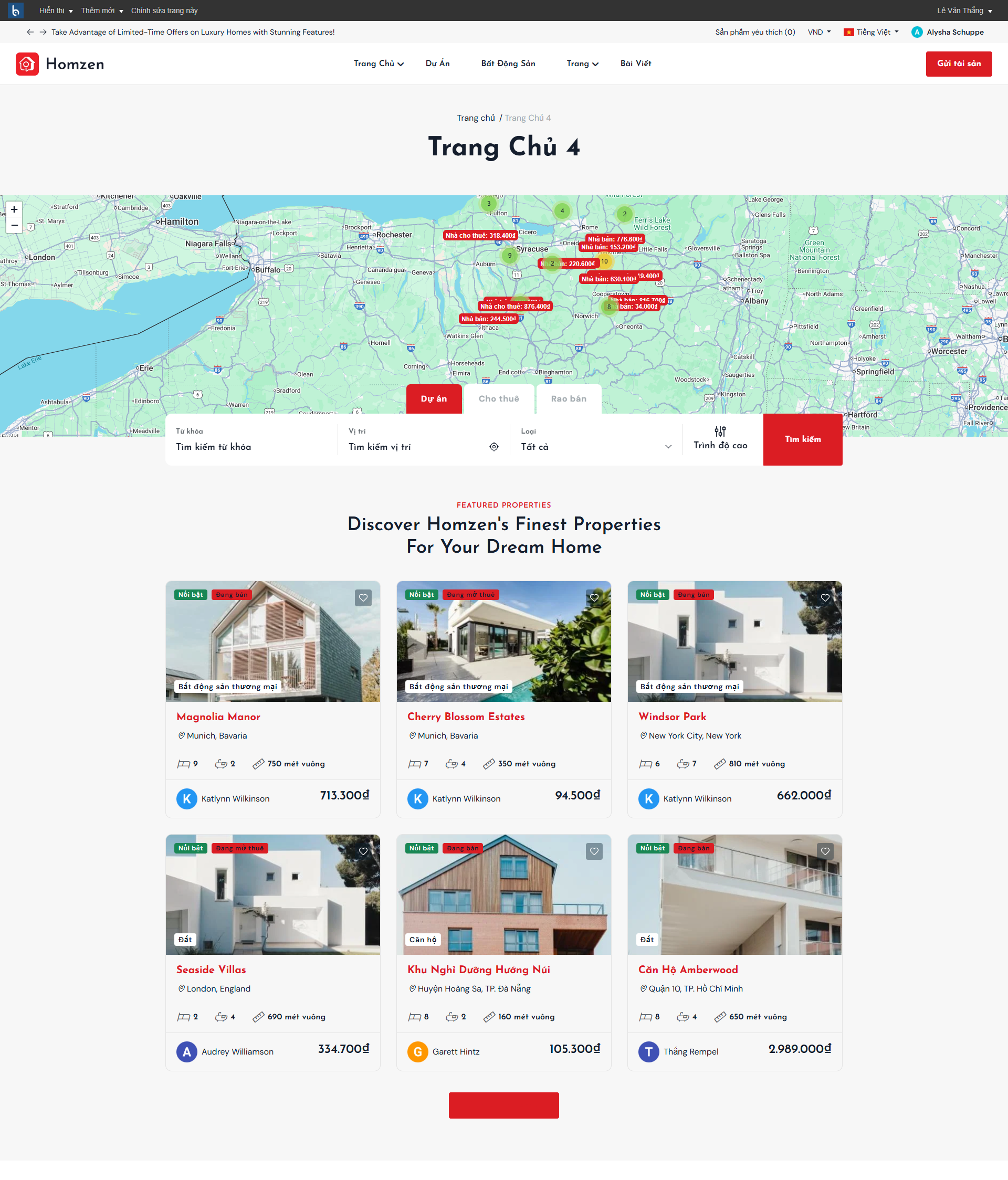 Website Bất Động Sản, Cho Thuê Nhà Home zen