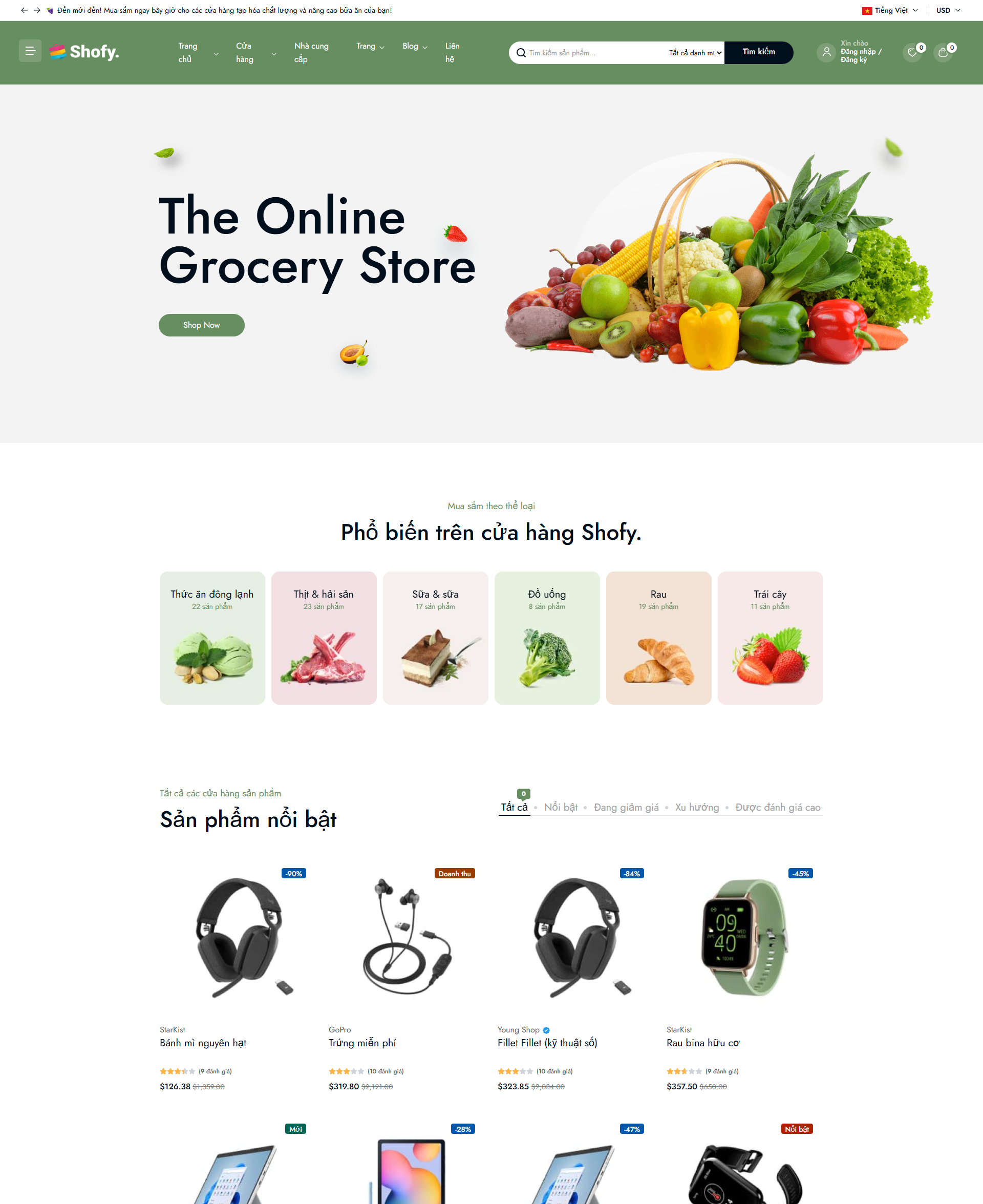 Thực Phẩm, Tạp Hóa & Nông Sản Sạch.